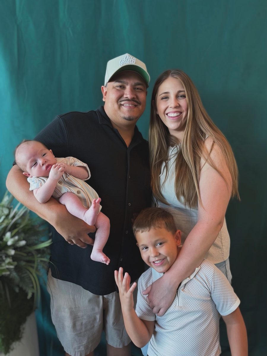 Chris Serra with his wife and their two boys