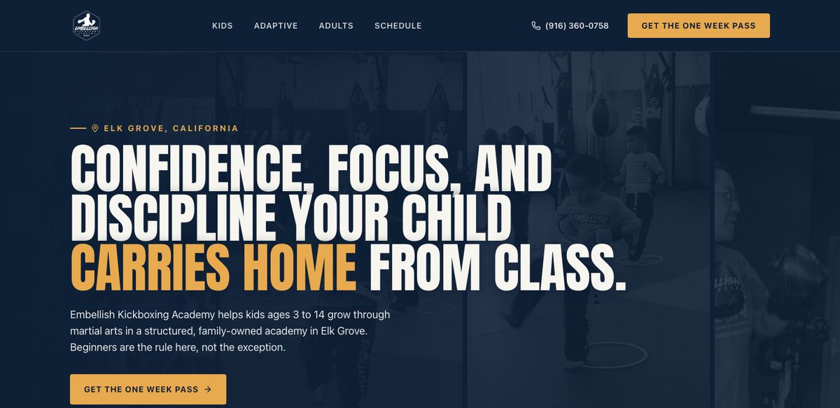 The Embellish Kickboxing Academy homepage