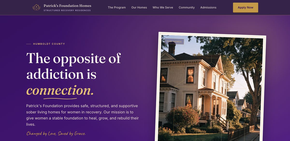 The Patrick's Foundation Homes homepage